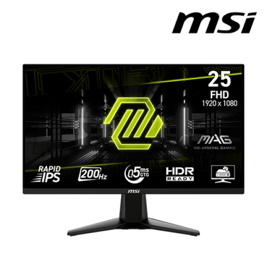 MSI MAG 255F E20 24.5" Gaming Monitor (IPS, 1920 x 1080, 0.5ms , 300cd/m², 200Hz, HDMI, DP)