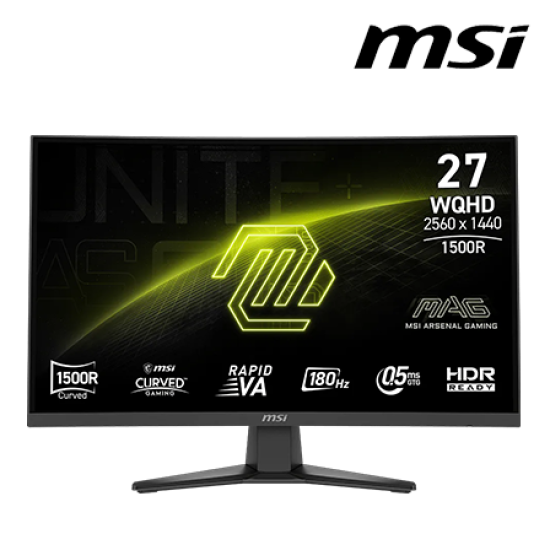 MSI MAG 275CQF E18 27" Gaming Monitor (VA, 2560 x 1440, 0.5ms , 250cd/m², 180Hz, HDMI, DP)