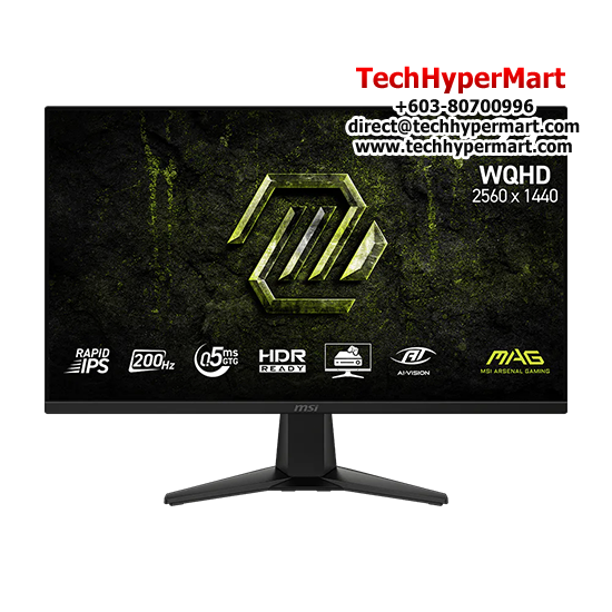 MSI MAG 275QF E20 27" Gaming Monitor (IPS, 2560 x 1440, 0.5ms , 300cd/m², 200Hz, HDMI, DP)
