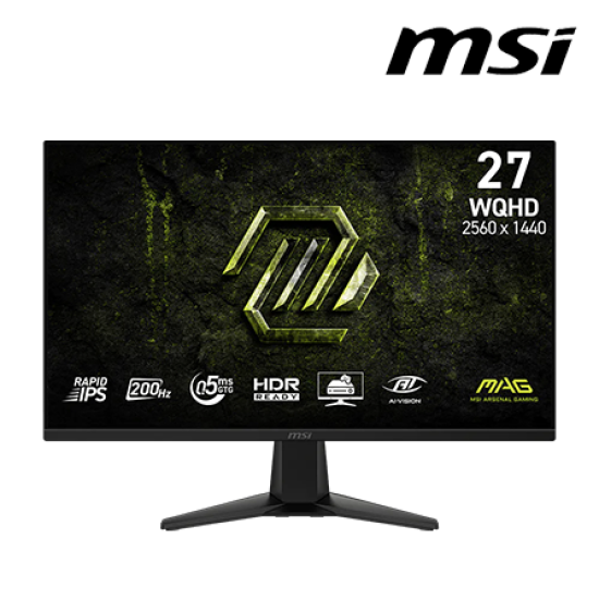 MSI MAG 275QF E20 27" Gaming Monitor (IPS, 2560 x 1440, 0.5ms , 300cd/m², 200Hz, HDMI, DP)