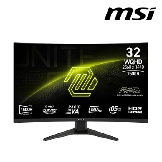 MSI MAG 321CQF E18 31.5" Gaming Monitor  (VA, 2560 x 1440, 0.5ms , 300cd/m², 144Hz, HDMI, DP)