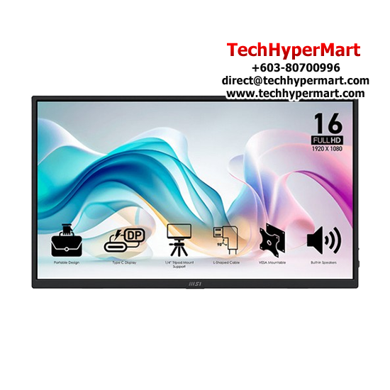 MSI Pro MP165 E6 15.6“ Portable Monitor  (IPS, 1920 x 1080, 4ms , 250cd/m², 60Hz, HDMI)