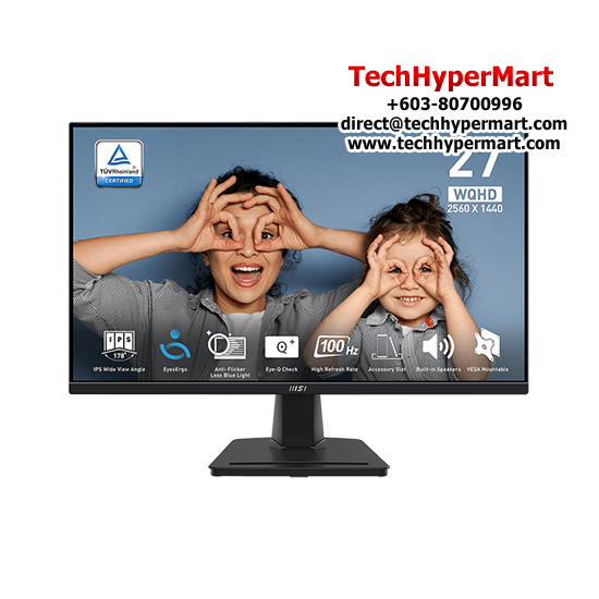 MSI Pro MP275Q 27" Monitor (IPS, 2560 x 1440, 1ms , 300cd/m², 100Hz, HDMI, DP) MSI Pro MP275Q 27" Monitor (IPS, 2560 x 1440, 1ms , 300cd/m², 100Hz, HDMI, DP)