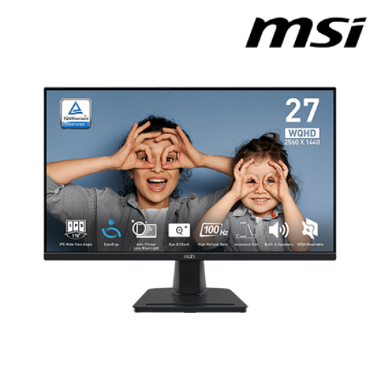 MSI Pro MP275Q 27" Monitor (IPS, 2560 x 1440, 1ms , 300cd/m², 100Hz, HDMI, DP) MSI Pro MP275Q 27" Monitor (IPS, 2560 x 1440, 1ms , 300cd/m², 100Hz, HDMI, DP)