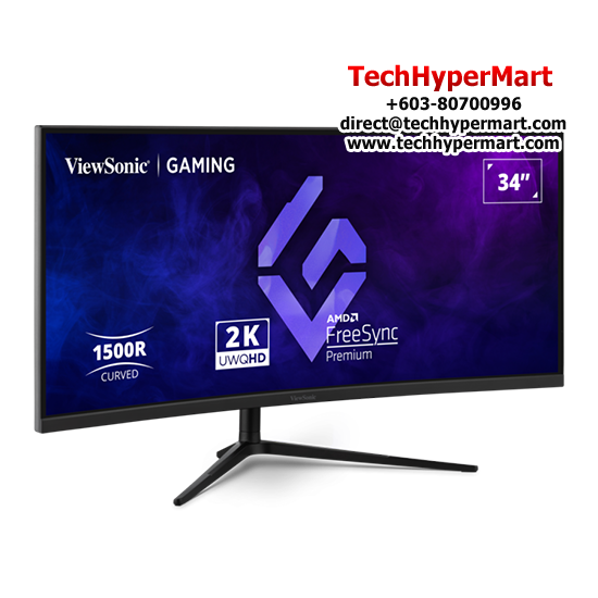 Viewsonic VX3418C-2K 34" Monitor (VA, 3840 x 2160, 1ms, 250cd/m², 180Hz, HDMI, DP)