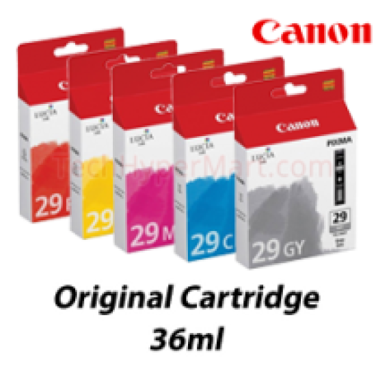 Canon Color Series PGI-29(G), B003AA(C), PGI-29(M), PGI-29(Y), PGI-29(R) Ink (For PIXMA PRO-1 Printer)