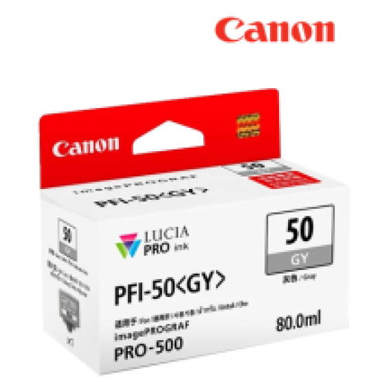 Canon PFI-50GY Gray Ink Tank (0540C001AA, 80ml, For imagePROGRAF PRO-500)