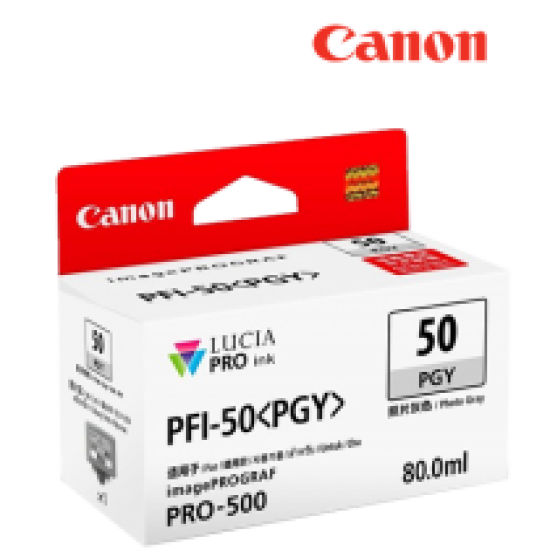 Canon PFI-50PGY Photo Gray Ink Tank (0541C001AA, 80ml, For imagePROGRAF PRO-500) Canon PFI-50PGY Photo Gray Ink Tank (0541C001AA, 80ml, For imagePROGRAF PRO-500)