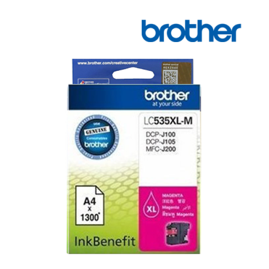Brother LC535XLC, LC535XLM, LC535XLY Color Ink (Up to 1300 Pages, For MFC-J200, DCP-J105)
