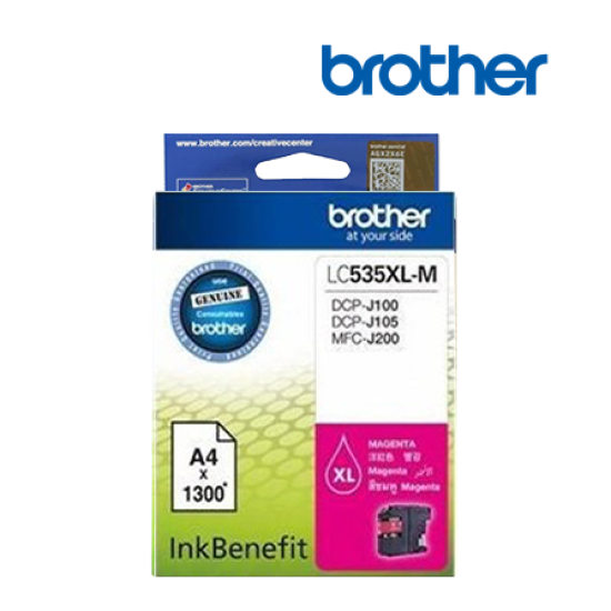 Brother LC535XLC, LC535XLM, LC535XLY Color Ink (Up to 1300 Pages, For MFC-J200, DCP-J105) Brother LC535XLC, LC535XLM, LC535XLY Color Ink (Up to 1300 Pages, For MFC-J200, DCP-J105)