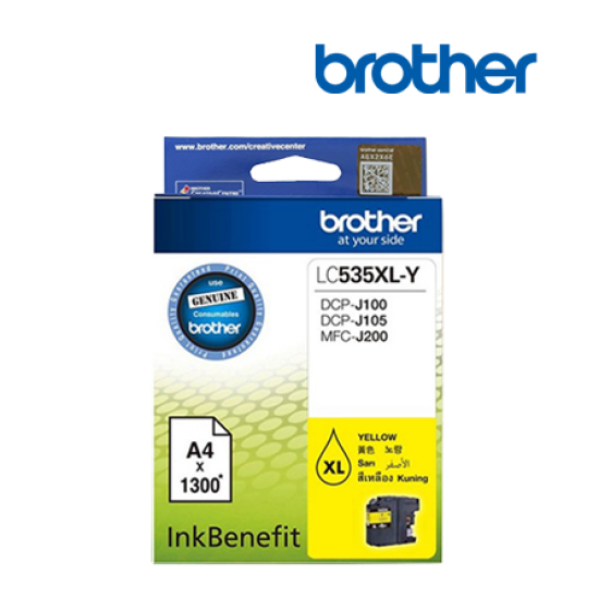 Brother LC535XLC, LC535XLM, LC535XLY Color Ink (Up to 1300 Pages, For MFC-J200, DCP-J105) Brother LC535XLC, LC535XLM, LC535XLY Color Ink (Up to 1300 Pages, For MFC-J200, DCP-J105)