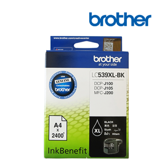 Brother LC539XLBK Black Ink Cartridge (Up to 2400 Pages, For MFC-J200, DCP-J105, DCP-J100) Brother LC539XLBK Black Ink Cartridge (Up to 2400 Pages, For MFC-J200, DCP-J105, DCP-J100)
