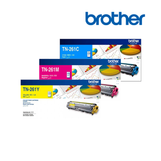 Brother TN-261C, TN-261M, TN-261Y Color Toner (For HL-3150CDN, HL-3170CDW, MFC-9140CDN)