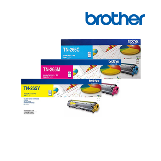 Brother TN-265C, TN-265M, TN-265Y Color Toner (up to 2200pgs, For HL-3150CDN, MFC-9330CDW)