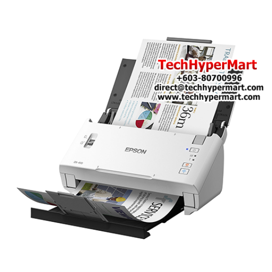 Epson DS-410 Business Scanner (A4 sheet-fed, Speed 26 pages/min, Duplex Scan, ADF, USB 2.0 Type B) Epson DS-410 Business Scanner (A4 sheet-fed, Speed 26 pages/min, Duplex Scan, ADF, USB 2.0 Type B)