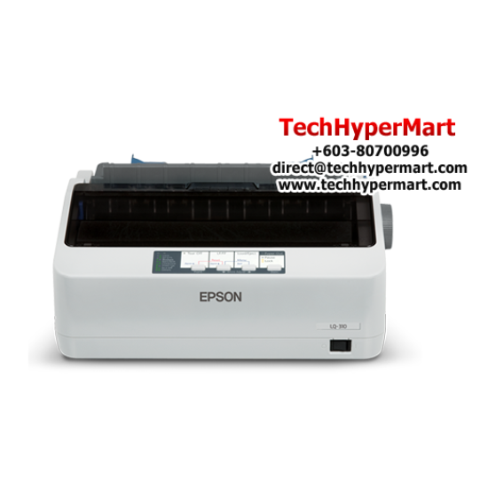 Epson LQ-310 Dot Matrix Printer (10-cpi, up to 347cps, 80 columns, 1+3 copies, USB and Parallel ports)
